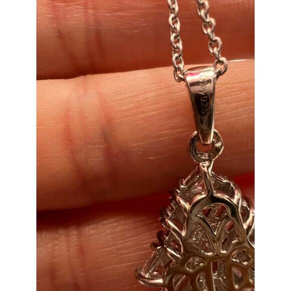 Swarovski zirconia rhodium over sterling silver pendant and chain necklace - Picture 9 of 11